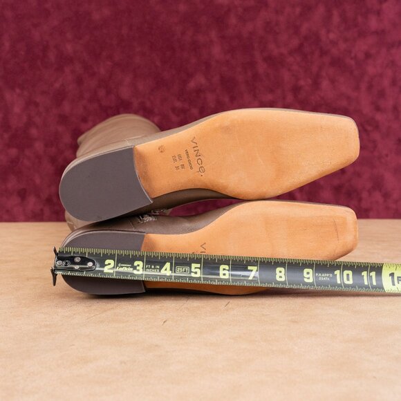 Vince Women Nissa Brown Leather OTK Zip Low Heel Fashion Boots sz 8US EUR 38 - Picture 5 of 10